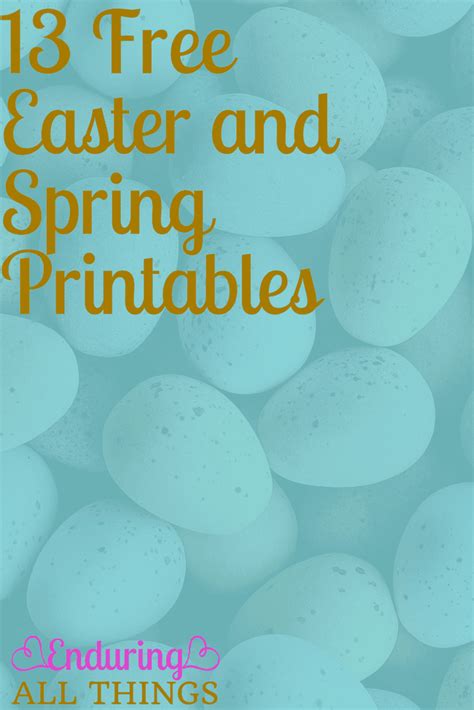 13 FREE Easter/Spring Printables